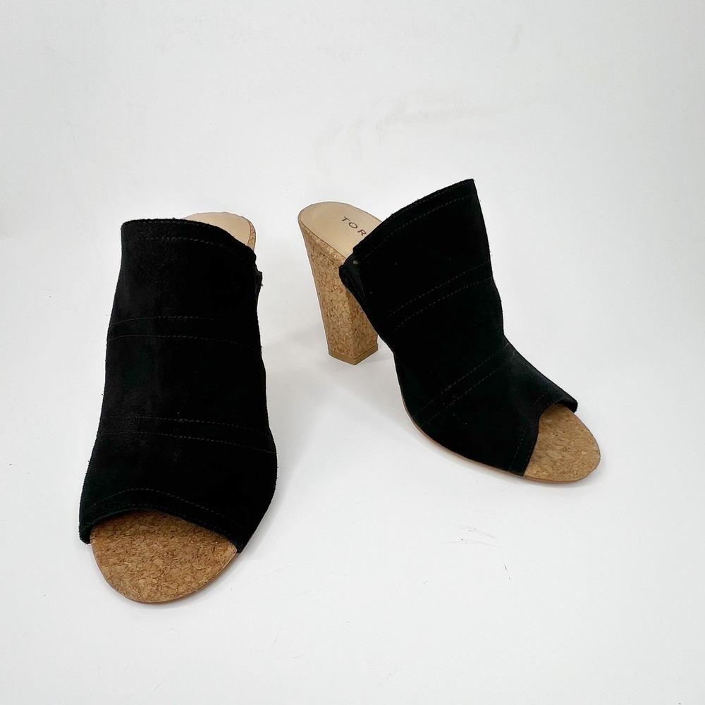 TORRID Black Suede Open Toe Mules 11 W